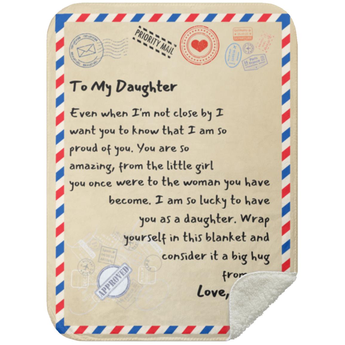 To My Daughter | Love Mom | Letter Blanket