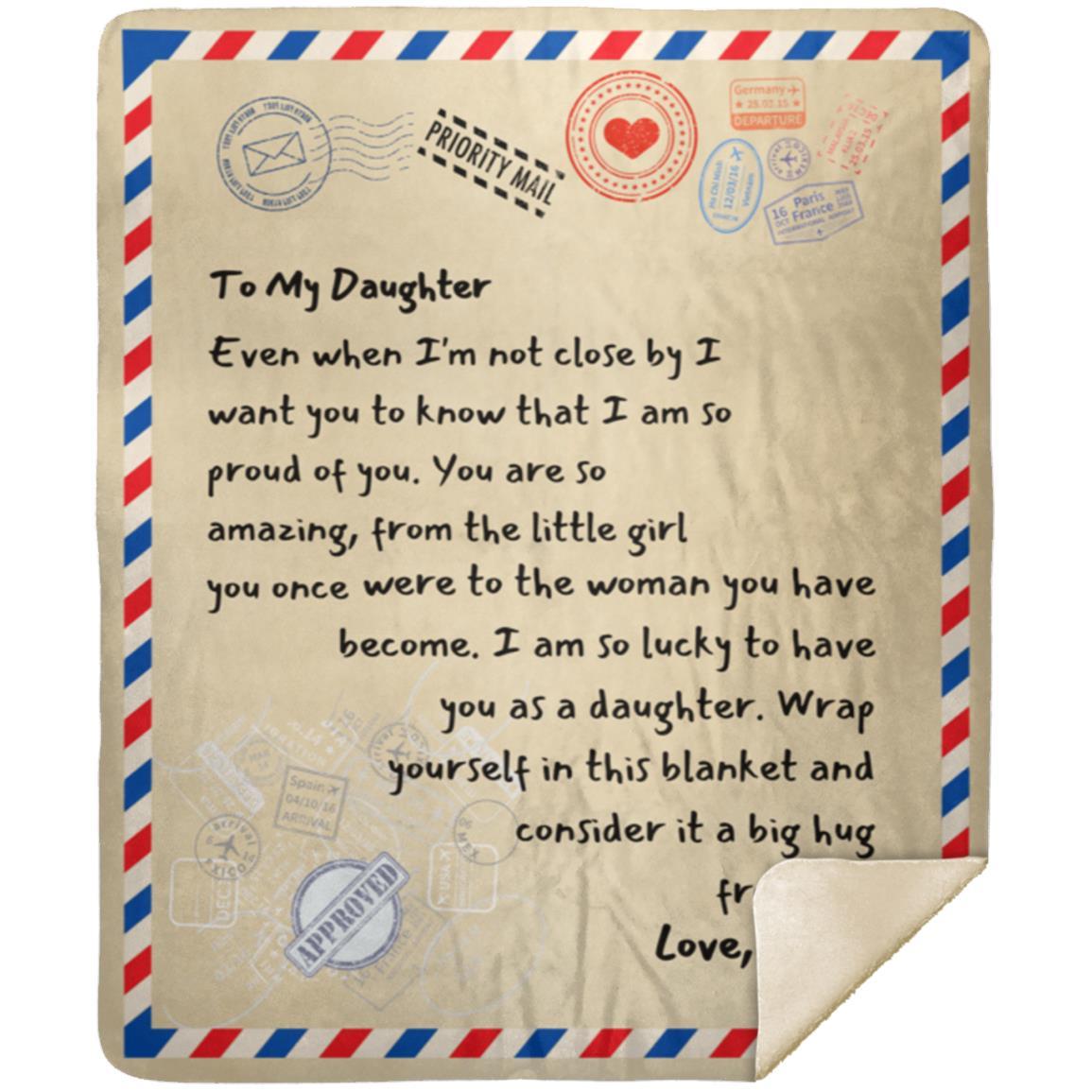 To My Daughter | Love Mom | Letter Blanket