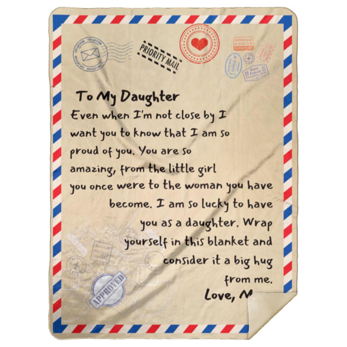 To My Daughter | Love Mom | Letter Blanket