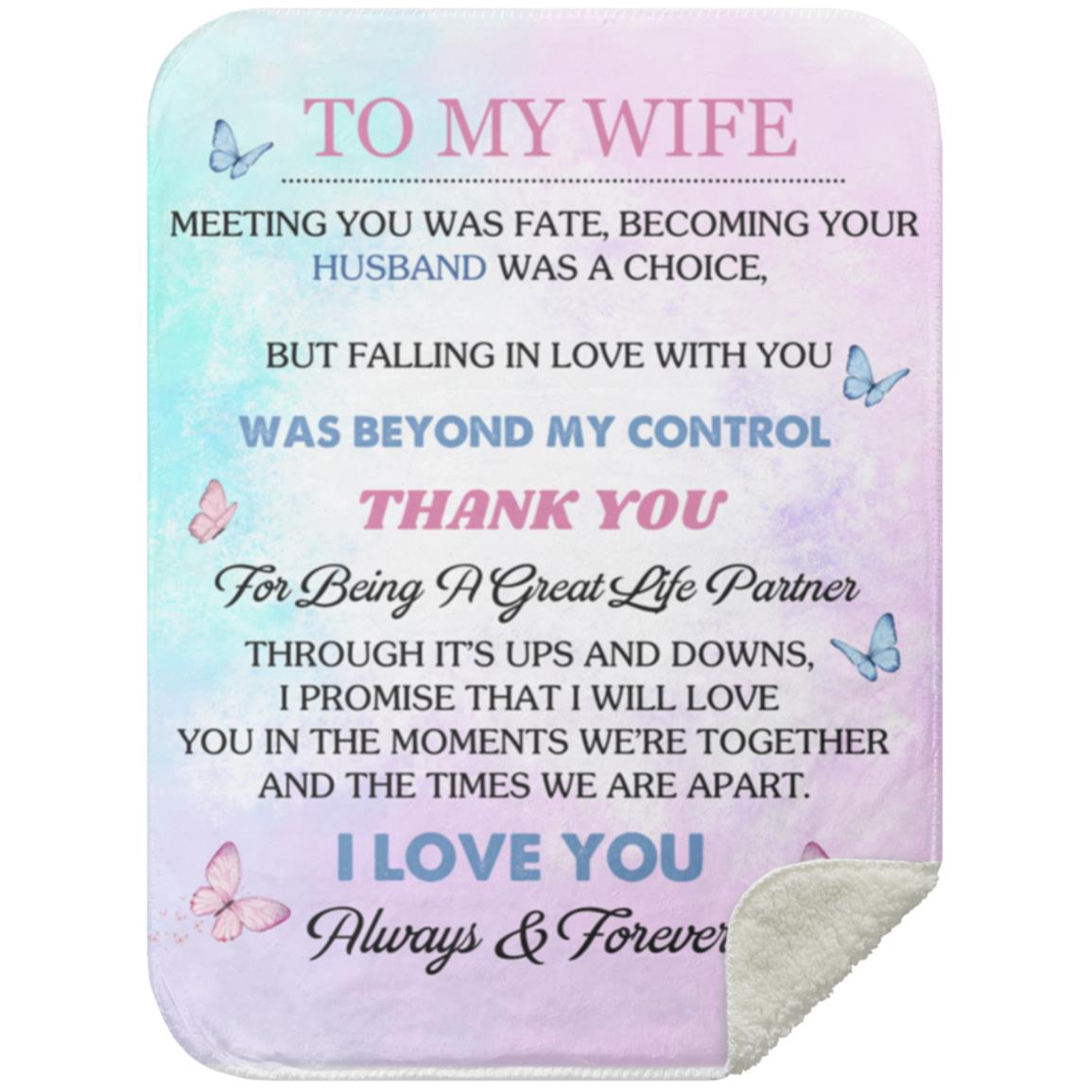 To My Wife Blanket | Love Was Fate | Blu/Pnk