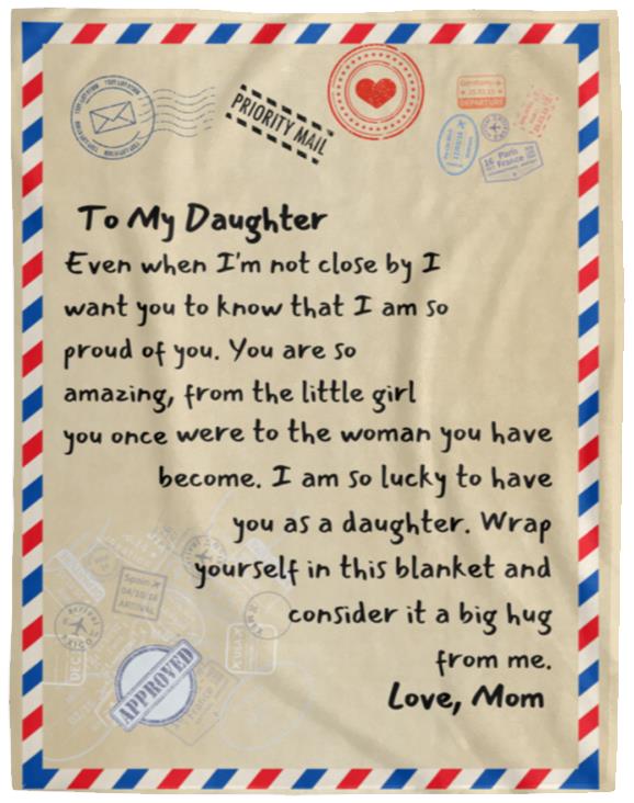 To My Daughter | Love Mom | Letter Blanket