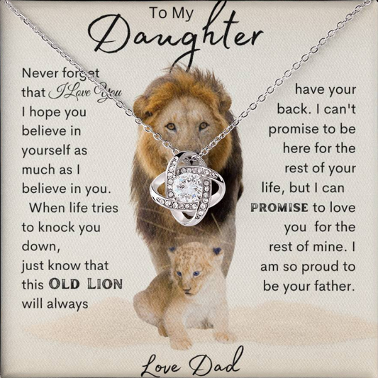 To  My Daughter Lion | Love Knot Necklace